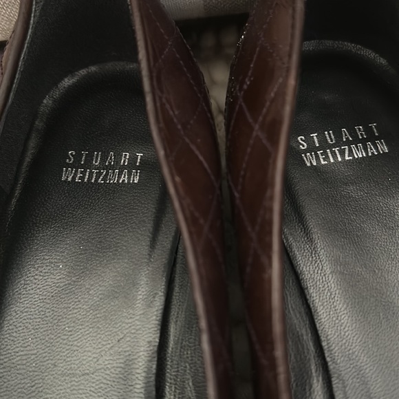 STUART WEITZMAN Brown, Quilted, CapToe Patent Leather Flat Shoe Sz 10 - Picture 5 of 5